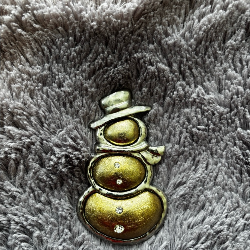 Gold and Silver Snowman Brooch